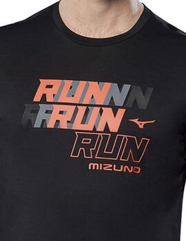 Camiseta Mizuno Core Run Negro Hombre