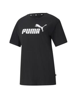Camiseta Puma ESS Logo Boyfriend Negro Mujer