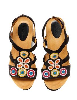 Sandalias Desigual Odisea_Flowers Beads Negro