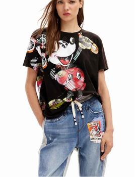 Camiseta Desigual Mickey Lacroix Negro Mujer