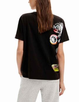 Camiseta Desigual Mickey Lacroix Negro Mujer