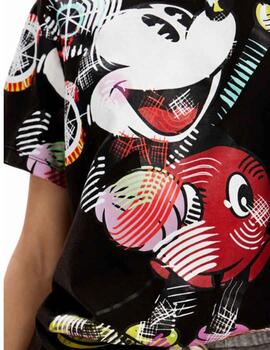 Camiseta Desigual Mickey Lacroix Negro Mujer