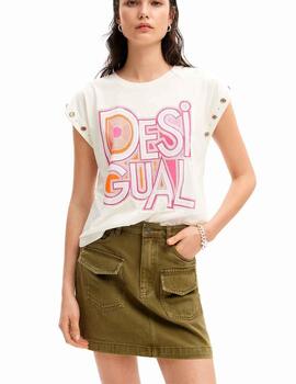 Camiseta Desigual Berlin Blanco Mujer