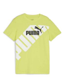 Camiseta Puma Power Graphic Verde Niño
