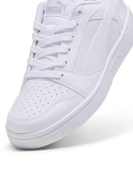 Zapatillas Puma Rebound V6 Lo Jr Blanco