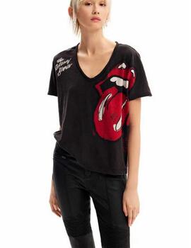 Camiseta Desigual Rolling Negro Mujer