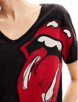 Camiseta Desigual Rolling Negro Mujer