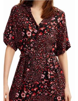 Vestido Desigual Candela Negro/Rojo Mujer