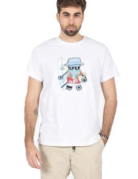 Camiseta elPulpo Hawaiano Blanco Hombre