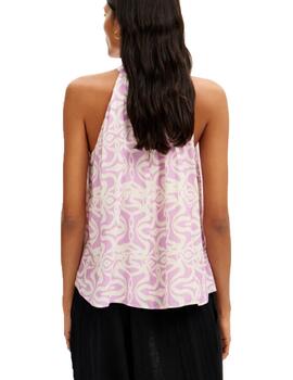 Blusa Desigual Sofia Morado/Blanco Mujer