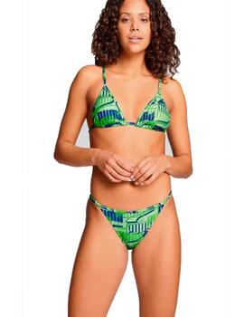 Braga Bikini Puma Swim Printed Side St Verde Mujer