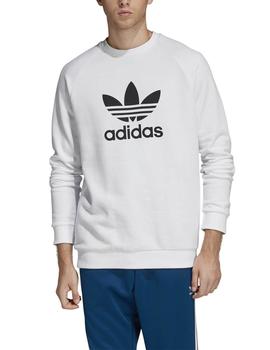 Sudadera Adidas Trefoil Blanca logo negro