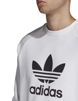 Sudadera Adidas Trefoil Blanca logo negro