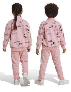 Chándal Adidas LK Blub TS Rosa Niña