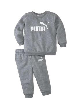 Chandal Puma Minicats ESS Crew Jogger Gris Niño
