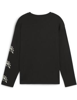 Camiseta Puma ESS  MID 90s LS Negro Niño