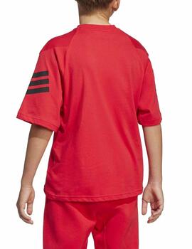 Camiseta Adidas J FI 3S T Rojo/Negro