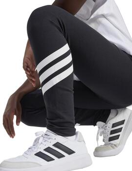 Leggings Adidas JG FI 3SNegro/Blanco Niña