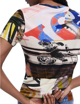 Camiseta Desigual Collage Multicolor Mujer