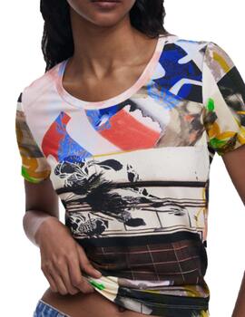 Camiseta Desigual Collage Multicolor Mujer