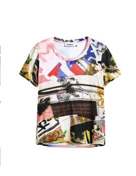 Camiseta Desigual Collage Multicolor Mujer