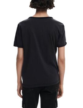 Camiseta Desigual Mickey Jocker Negro Mujer