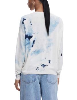 Jersey Desigual Helsinki Blanco/Azul Mujer