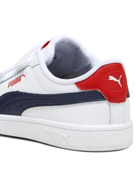 Zapatillas Puma Smash 3.0 L V PS Bco/Mno/Rj