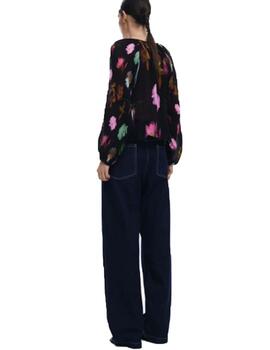 Blusa Desigual Momo Negro/Multicolor Mujer