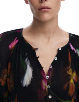Blusa Desigual Momo Negro/Multicolor Mujer