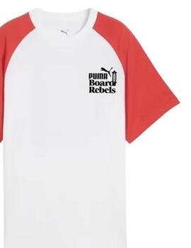 Camiseta Puma MID90S Graphic II B Bco/Rojo Niño