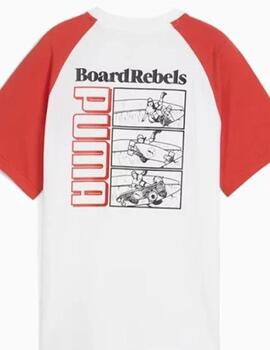 Camiseta Puma MID90S Graphic II B Bco/Rojo Niño
