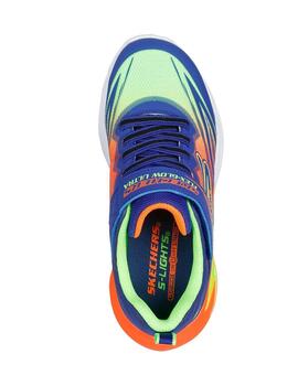 Zapatillas Skechers S-Lights Flex Glow Az/Mtc Niño