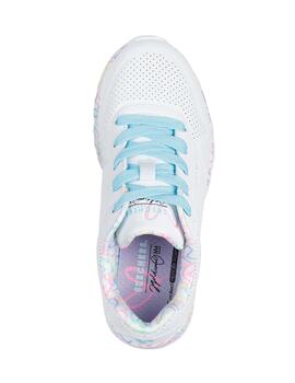 Zapatillas Skechers Uno Lite Lovely L Bco/Mtc Niña