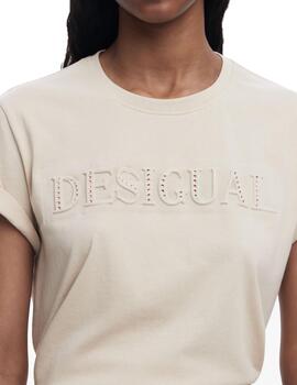 Camiseta Desigual Brandy MC Crudo Mujer