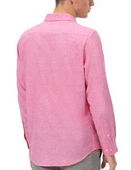 Camisa elPulpo Lino ML Fucsia Hombre