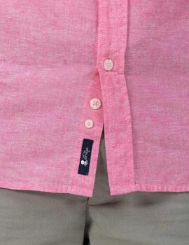 Camisa elPulpo Lino ML Fucsia Hombre