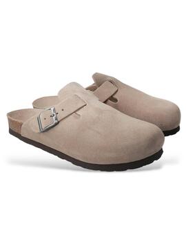 Zuecos Genuins Riva Velour Taupe