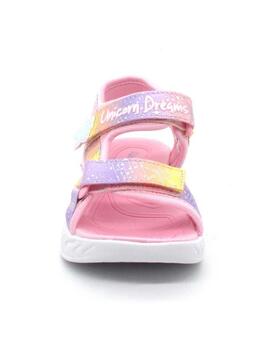 Sandalias Skechers S-Lights Unicorn Rosa Niña
