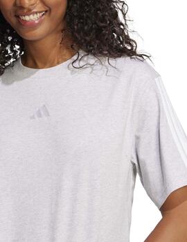 Camiseta Adidas W 3S SJ BF Gris Mujer