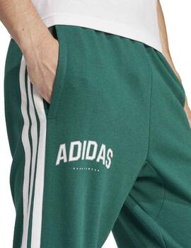 Pantalón Adidas M 3S PT Verde/Bco Hombre