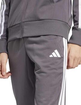 Chándal Adidas J 3S TIBERIO Gris/Amarillo/Bco