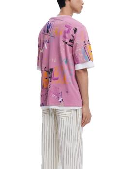 Camiseta Desigual Mark MC Rosa Hombre