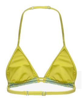 Top de Bikini Puma Printed Triangle Ama/Ver Mujer