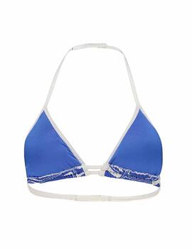 Top de Bikini Puma Printed Triangle Azul/Bco Mujer