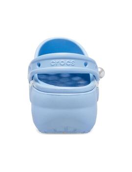 Zuecos Crocs Classic Platform Pearl W Azul Mujer