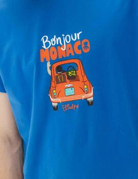 Camiseta elPulpo Bonjour MC Azul Hombre