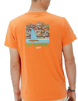 Camiseta elPulpo Saint Tropez MC Naranja Hombre