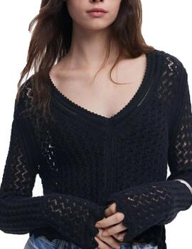Jersey Desigual Flam Negro Mujer