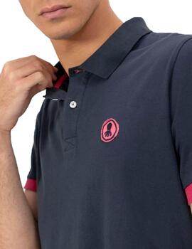 Polo elPulpo Parche Contraste MC Azul Hombre